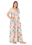 Urali® Women's Printed 100% Cotton Night Gown (Light Grey, XL) - S474