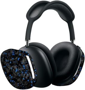MONOCARBON Real Carbon Fiber Case for AirPods Max (2024/2020), Military-Grade Protective Hard Cover for Apple Max Headphones, Unique Forged Glossy, Scratch-Resistant, Essential Accessories-Blue