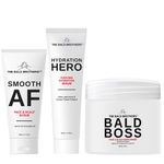 The Bald Brothers 3 Piece Full Bald Head Care Set | Complete Skincare Set for Men | Cleanse, Exfoliate, Hydrate & Moisturise | Vegan | 60-90 Day Supply