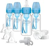 Dr. Brown's Options+ Slow Flow Preemie and Newborn Anti-Colic Bottle Set with 4oz Bottles and HappyPaci - Blue