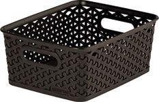 Curver My Style Small Rectangular Storage Basket, Dark Brown, 4 Litre