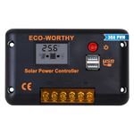 ECO-WORTHY 30A Solar Charger Controller fit for 12V/24V Lithium Battery, AGM, Gel Battery Charging with Dual USB Port and LCD Display