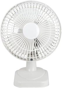 Status Desk Fan, 6 Inch Portable Fan, 2 Speed Adjustable, White, S6DESKFAN1PKB