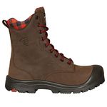 Purple 8" Steel Toe Work Boots for Women | with Zipper - PF358 Brown 12