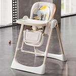 StarAndDaisy Galaxy 2 in1 Rocking Baby High Chair for Boys and Girls Dining Chair 4 Level Reclining Position, Adjustable Height, Locking Wheels, 5 Point Safety Belt (White)