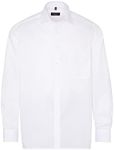 eterna Men's Plain Poplin Shirt Comfort Fit, White, 34 AU