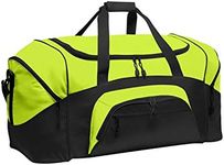 Port & Company Color Block Sport Zipper Duffel Bag_Safety Yellow/Black_OSFA