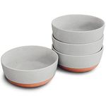 Mora Ceramic Flat Bowls Set of 4-25 oz- For Soup, Salad, Rice, Cereal, Breakfast, Dinner, Serving, Oatmeal, etc - Microwave, Dishwasher and Oven Safe Porcelain Bowl for Eating and Kitchen- Earl Grey