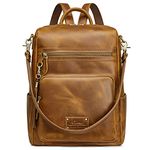 S-ZONE Genuine Leather Women Backpack Purse Vintage Fashion Shoulder Bag Travel Schoolbag Daypack with Tassel Luggage Sleeve