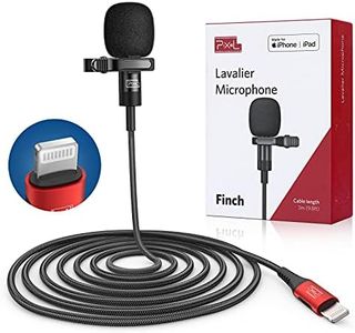 Pixel Microphone for iPhone iPad (Apple MFi-Certified) from Lavalier Microphone for iPhone Video Recording Podcast| Lapel Microphone for iPhone Omnidirectional, Compatible with Lightning Device (3m)