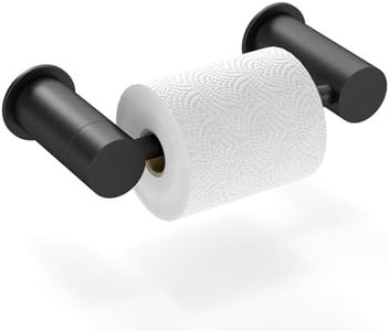 YUMORE Toilet Paper Holder Wall Mounted, Springless Pivoting Bathroom Tissue Holder, Easy One-Hand Reload No Spring Needed, Matte Black Modern Bathroom Hardware Accessories