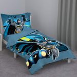 Warner Bros. Batman 4 Piece Toddler Bed Set, Blue, Yellow, Black (4714416P)