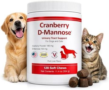 Cranberry D-Mannose Urinary Tract Support Supplement for Cats and Dogs - Cranberry Extract, D-Mannose, Vitamin C - Bladder and UTI Treatment - Made in USA - 120 Soft Chews