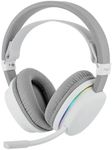 MechLands Aula G7 Wireless Gaming Headset for PS4/PS5/PC/Switch, Over-Ear Headphones with Detachable Noise Canceling Mic, RGB, Surround Sound, 60H Battery, 2.4GHz/BT/Wired (White)