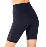 Flingr Poly Spandex Women's Sports Shorts For Slim Fit | Sport Shorts For Workout, Yoga, Exercise, Running, Cycling, Gym Casual Wear (M) Black