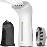 Steamer for Clothes, Best Portable Travel and Home Garment Steamer, Metal Steam Head, 25s Heat Up, Pump System, Mini Size, Large Water Tank, Handheld Steamer for Any Fabrics, No Water Spitting, 110V