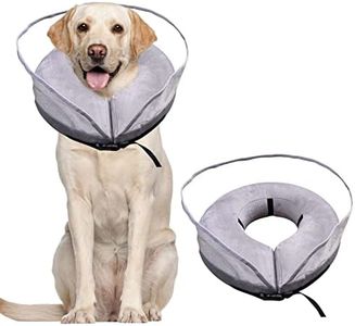 Petyoung Inflatable Dog Cone with Enhanced Anti Licking Baffle for Small Medium and Large Dogs, Soft Cone for Dogs After Surgery to Stop Licking and Scratching