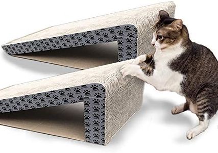 iPrimio Cat Scratch Ramps (2 Ramps for One Price) - Foldable for Travel and Easy Storage - Great for Cats Playing Over, Laying, and Scratching - Patent Pending Design (2 Pack)