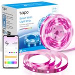 Tapo LED Strip Light 10m for TV & Bedroom Decorations, Hands-Free Voice Control with Alexa & Google Strip Lights,Changing Color with Music Sync,Smart Wi-Fi TV LED Lights & Gaming Lights (Tapo L900-10)