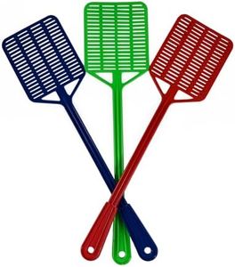 Turtuls Group Plastic Square Shaped Manual Swat Pest Control Fly Swatter (Assorted Colour) - Pack of 3