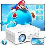 4K Support Projector 15000L, YOOYAA Native 1080P 5G WiFi Bluetooth Mini Projector Portable for Bedroom Outdoor/Home Cinema Use, Compatible with TV Stick/Laptop/Smartphone/Xbox