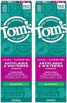 Tom's of Maine Antiplaque and Whitening Fluoride Free Toothpaste, Spearmint, 5.5 Ounce, 2 Count