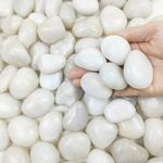 FANTIAN 2lbs White Stones for Garden, 30-50 mm Decorative White Pebbles for Plant Pots, Aquariums Gravels, Vase Fillers and Outdoor Garden Rocks