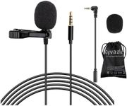 Gyvazla Lavalier Lapel Microphone, Omnidirectional Condenser Mic for Apple iPhone iPad Mac Android Smartphones, YouTube, Interview, Studio, Video, Recording,Noise Cancelling Mic