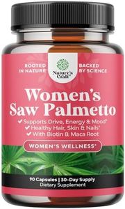 Extra Strength Saw Palmetto for Women - DHT Blocker Restoring Hair Vitamins for Hair Health - 500mg Pure Saw Palmetto Capsules with Maca Root & Biotin for Stronger Thicker Healthier Looking Hair