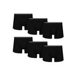 BARGAIN BUNDLE Cotton-Rich Trunks for Men - 6-Pack Men's Underwear - Small Black