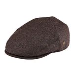 VOBOOM Men's Herringbone Flat Ivy Newsboy Hat Wool Blend Gatsby Cabbie Cap (Coffee, M)