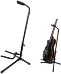 Adjustable Portable Guitar Stand,Universal Black Tripod Floor Rack for Electric & Acoustic Guitars with Foldable Design, Anti-Fall Lock, EVA Foam Base for Damage Protection,Ideal Guitar Accessories for Musicians