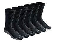 Dickies Men's Dri-tech Moisture Control Crew Socks Multipack, Black (6 Pairs), Shoe Size: 12-15