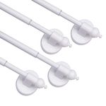 Magnetic Curtain Rods for Metal Doors，Multi-Use Adjustable Appliance for Windows Iron Steel Places，16-28 Inch，White，4 Pack