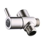 KES Solid Brass Shower Arm Diverter Valve Bathroom Universal Shower System Component Replacement Part for Hand Held Showerhead and Fixed Spray Head, Brushed Nickel, PV14-BN