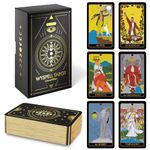 Wyspell Modern Tarot - Unique Tarot Cards with Guide Book for Beginners - Gold Foil Tarot Deck with Guide Book - Gold Tarot Cards Beginner Set with a Tarot Cards Book