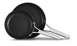 Calphalon Premier Hard-Anodized Nonstick 2-Piece 8 10-Inch Frying Pan Set, 8/10 Combo, Black