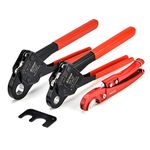 iCrimp F1807 PEX Plumbing Crimping Tool for 1/2 INCH and 3/4 INCH Copper Ring Crimper Piler with GO NO GO Gauge and Free Cutter