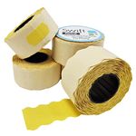 Swift 26 x 12 mm Price Gun Labels Yellow 5 Rolls 5,000 Stickers CT4 Wavy Edge Pricemarking Tags Fits Many Pricing Labellers