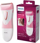 Philips Beauty SatinShave Essential Women's Wet & Dry Electric Shaver for Legs, Cordless, Pink and White, HP6306/50