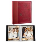 Artmag Small Photo Album 4x6 Photos, 2 Packs Leather Cover Mini Photo Book, Each Album with 26-Clear Page Holds 52 Pictures, Artwork or Postcards Storage (Red)