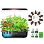 QYO Hydroponics Growing System, 12 Pods Indoor Herb Garden with 36W Full-Spectrum Grow Light, Pump System, Automatic Timer, 23.8'' Height Adjustable, Plants Germination Kit for Home Kitchen Gardening