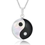 AeraVida Yin and Yang Taoism Balance of Life .925 Sterling Silver Pendant Necklace