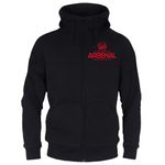 Arsenal FC Official Football Gift Mens Fleece Zip Hoody Black 3XL