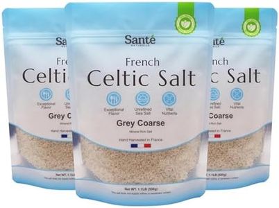Sante Naturelle Celtic Salt Grey Coarse Sea Salt - 1.1lb (18oz) Pack of 3, Unrefined Organic French Sea Salt, Rich in 82+ Minerals Salt, 100% Natural & Hand Harvested Sal Celtica