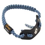 SUNYA Archery Bow Wrist Sling - Lightweight 550 Paracord Strap- Genuine No Split Leather Yoke as Mount- Loop Fits Recurve & Compound Bow Stabilizers (Multiple Colors) (Light Blue 34)