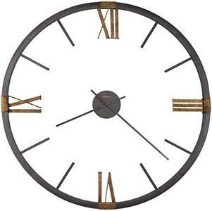 Howard Miller Prospect Park Wall Clock II, Analog Display Quartz Movement Roman Numerals | Pair with Hammered Antique Gold-Finished for Home Decor, Living Room & Office Heirloom Modern Clocks