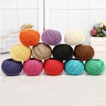 Reelau [12 Rolls] 2mm Colorful Jute Twine, 3 Strands Natural Jute String Twine 25M/ Roll Rope Twine String for Artworks, DIY Crafts, Picture Display, Festive Twine for Gift Wrapping (82 Feet/Color)