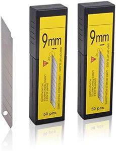 FOSHIO 100 Pack 9mm Art Cutters Blade, 30 Degree High Hardness Carbon Steel Snap-Off Spare Blades, Changeable Auto Wrap Vinyl Cutter Craft Sharp Blades