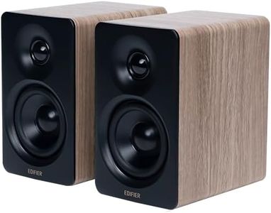 Edifier M60 Compact Desktop Speakers 2.0, for PC/Laptop/Computer, Bluetooth v5.3, USB C & 3.5 mm AUX, Hi-Res Audio Wireless Certified, 66W RMS, for Music and Gaming, Pair with Stands, Wood Grain